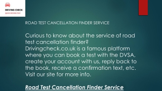 Road Test Cancellation Finder Service  Drivingcheck.co.uk