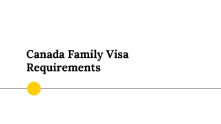 Canada Family Visa Requirements
