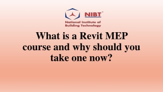 What is a Revit MEP course and why should you take one now