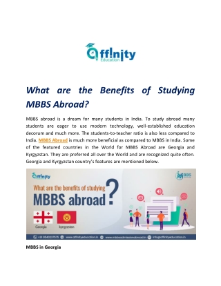 What are the Benefits of Studying MBBS Abroad?