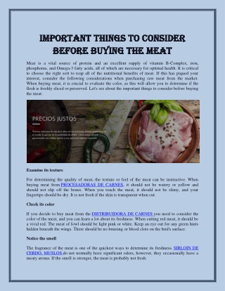Important things to consider before buying the meat