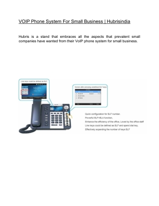 VOIP Phone System For Small Business | Hubrisindia