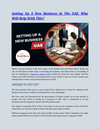 Steps To Setting Up A New Business In The UAE - Reach2World