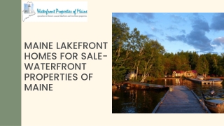 Maine Lakefront Homes For Sale- Waterfront Properties of Maine