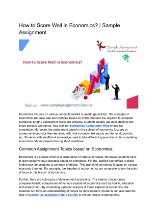 How to Score Well in Economics_ _ Sample Assignment