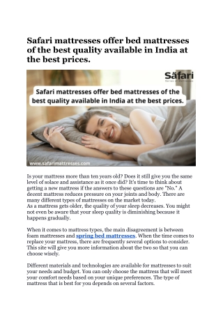 bed mattresses of the best quality