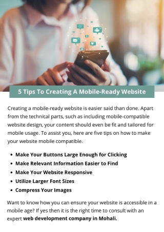 5 Tips To Creating A Mobile-Ready Website