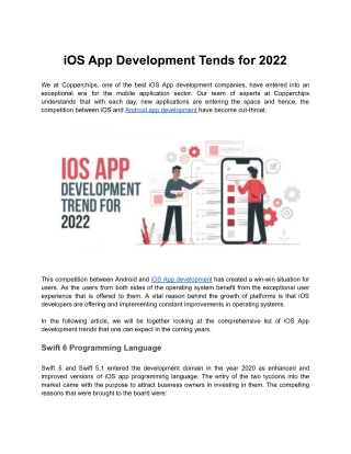 iOS App Development Tends for 2022