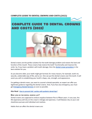 COMPLETE GUIDE TO DENTAL CROWNS AND COSTS (2022)