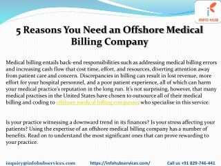 5 Reasons You Need an Offshore Medical Billing Company