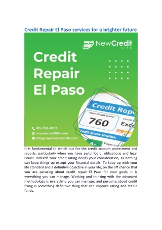 Credit Repair El Paso services for a brighter future