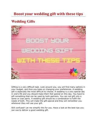 Boost your wedding gift with these tips