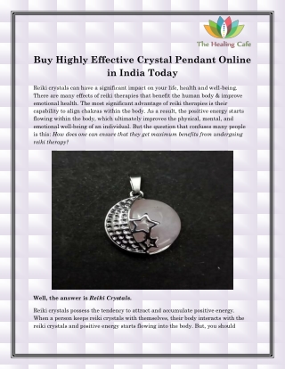Buy Crystal Pendant Online in India