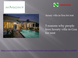 5 reasons why people love luxury villa in Goa for rent