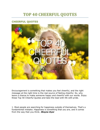 TOP 40 CHEERFUL QUOTES
