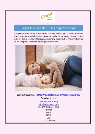 Carpet Cleaners Houston | oopssteam.com