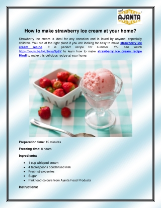 Strawberry Ice Cream recipe