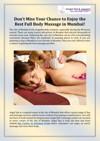 Spa Center in Nariman Point