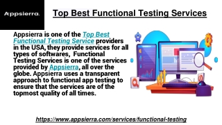 Top Best Functional Testing Services