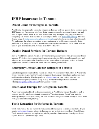 IFHP Insurance in Toronto