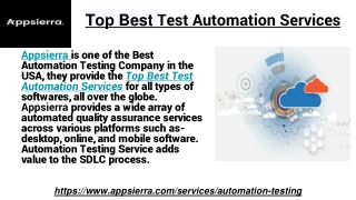 Top Best Test Automation Services