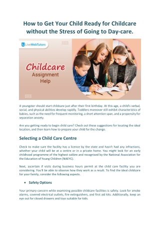 How to Get Your Child Ready for Childcare without the Stress of Going to Daycare