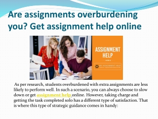 Are assignments overburdening you