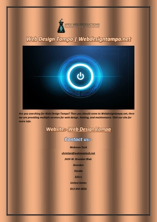 Web Design Tampa  Webdesigntampa.net