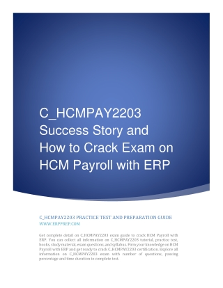 C_HCMPAY2203 Success Story and How to Crack Exam on HCM Payroll with ERP