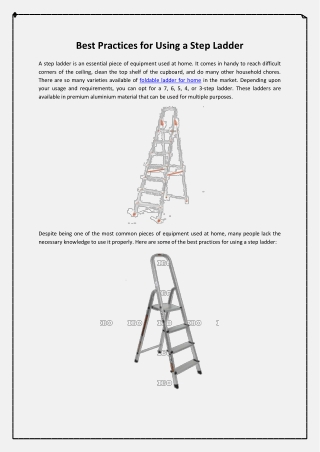 Best Practices for Using a Step Ladder