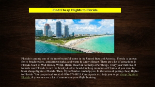 Book Cheap Flights to Florida  1-866-579-8033