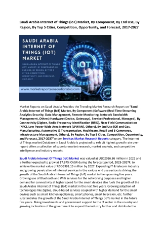 Saudi Arabia Internet of Things market Research Report 2022-2027