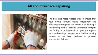 All about Furnace Repairing