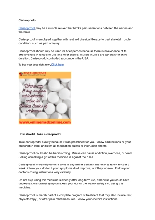 Where can I buy original carisoprodol online in United States of America