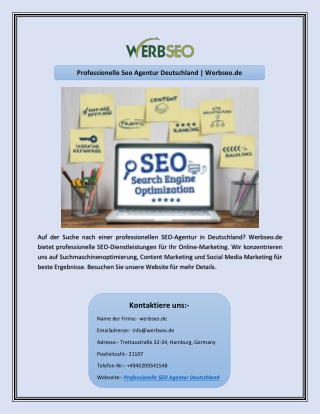 Professionelle Seo Agentur Deutschland | Werbseo.de