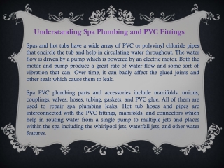 Understanding Spa Plumbing and PVC Fittings