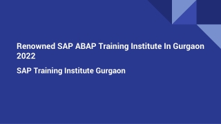 Renowned SAP ABAP Training Institute In Gurgaon 2022