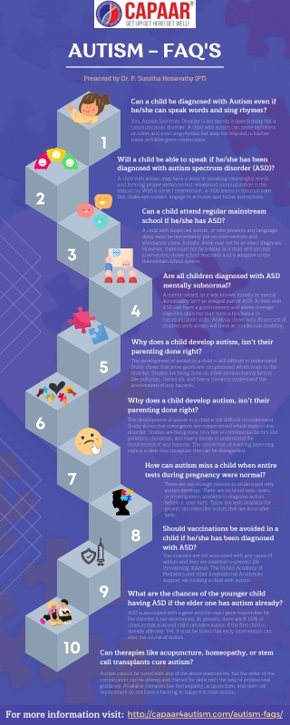 Autism FAQs | Best Autism Centre in Bangalore | CAPAAR