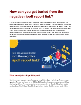 How can you get buried from the negative ripoff report link_.docx