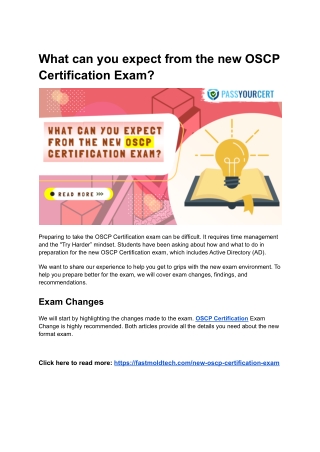 What can you expect from the new OSCP Certification Exam?