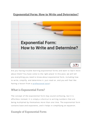 Exponential Form