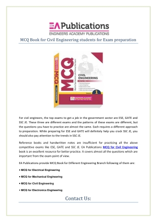 MCQ Book for Civil Engineering students for Exam preparation