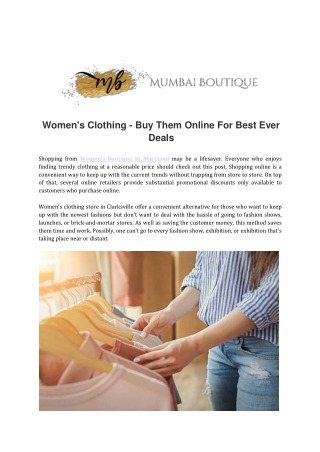 Women_s Clothing - Buy Them Online For Best Ever Deals