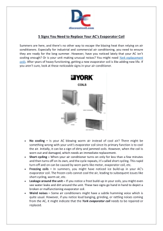 5 Signs You Need to Replace Your AC’s Evaporator Coil