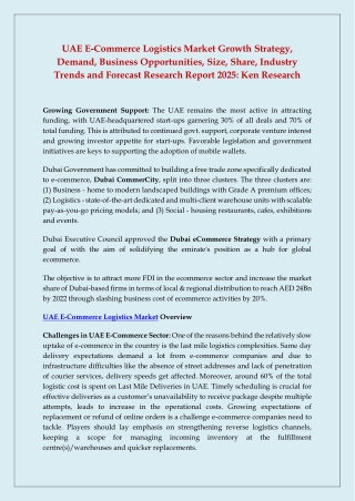 UAE E-Commerce Logistics Market Growth Strategy, Demand, Business Opportunities