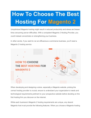 How To Choose The Best Hosting For Magento 2