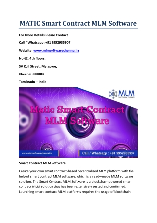 MATIC Smart Contract MLM Software