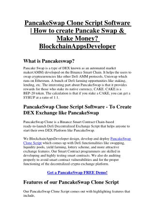 PancakeSwap Clone Script Software | How to create Pancake Swap & Make Money?