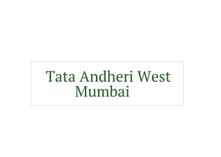 Tata Andheri West, Mumbai Brochure - Pre Launch Apartments