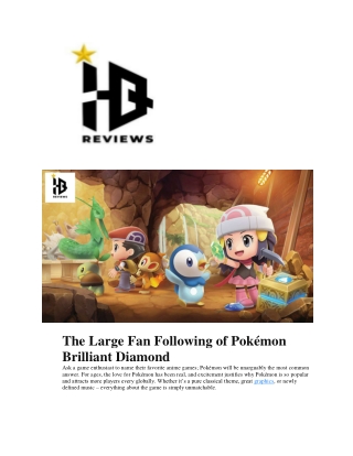 The Large Fan Following of Pokémon Brilliant Diamond